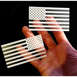 Reversed and Forward Set - White Thick Transparent Forward American Flag Durable USA Polycarbonate Decal 2" x 3.5" (US Made)