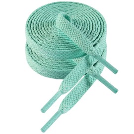 VSUDO VSUDO 70cm Length Flat Mint Green Trainers Shoelace, 8mm Wide Shoe Laces for Sneakers, Premium Trainer Shoe Strings, Replacements Athletic Sport Shoelaces for Women or Men (1Pair-Mint Green-070cm)