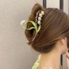 Flower Hair Claw Hair Accessory, Korean, Holds Securely in Size,