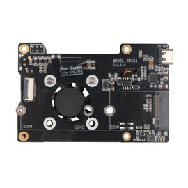 ZDE ZP581 PoE+ HAT PCIe to M.2 Key M NVMe SSD Adapter Board Power Over Ethernet with Onboard Cooling Fan for Raspberry Pi 5 Support 802.3af/at Network Standard M.2 NVMe SSD 2230 2242 2280