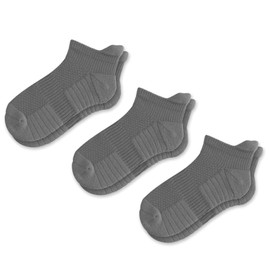 Viasox Ankle Compression Socks for Women & Men 3 Pack, 14 mmHg Support Improves Circulation, Extra Cushioned (Gray, S/M)