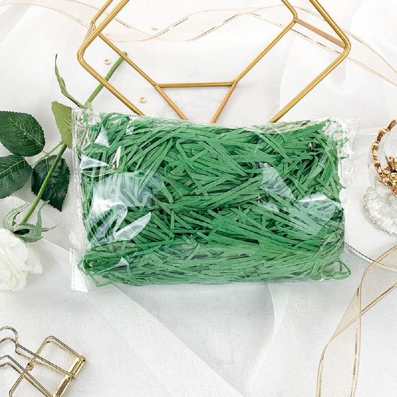 Easter Green Raffia Paper Confetti Shred,for Gift Wrapping Craft DIY