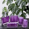 Haosie 5PCS Purple Bathroom Accessory Set, Acrylic Bathroom Decor Sets