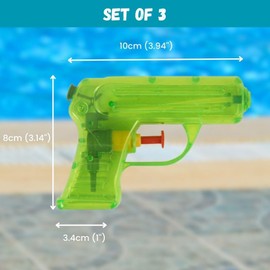 Pack of 3 Water Guns – 6 Assorted Colors Neon Water Pistols for Kids - Extended Range Water Soakers for Summer Play, Perfect for Outdoor Adventures, Bath-Time Excitement, and Party Favors