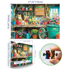PuzzOne Puzzles for Adults 1000 Pieces, Garden Potting Station - Garden Shed Jigsaw Puzzle for Family Fun Decoration, Gifts, Party Game, Finished Size 27.5" x 19.7"