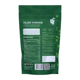 FzyEzy Freeze-Dried Celery Powder – 100% Natural, Non-GMO, Vegan, Gluten-Free Superfood | Rich in Fiber & Antioxidants | Detox & Digestion Support | No Additives | 227g