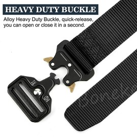 Military Belt, Men Tactical Belt with Quick Release Metal Buckle Ideal for military training
