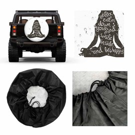 MIYASANG Woman Meditation Silhouette Spare Tire Cover Girl Sitting in Lotus Pose Relax Happy Weatherproof Universal Wheel Protectors Camper Tire Covers for Trailer Rv Travel(17 inch)