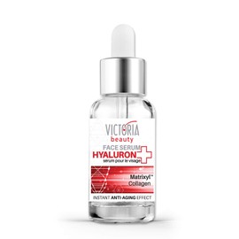 Victoria Beauty Hyaluronic Acid Serum with Niacinamide, Collagen and Matrixyl 3000 - Face Moisturiser for Dry, Combination and Oily Skin - Anti Wrinkle Hydrating Serum for Women and Men, 20ml
