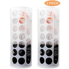 Lunies 2 Pack Wall Mount Bag Dispenser Large Capacity Plastic Bag Vinyl Holder - Multiple Large Holes for Easy Access Bags Great for Shopping Bags/Grocery Bags/Vinyl Storage White