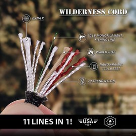 Golberg 620 LB Military Spec Type III Integrated Fishing Wire, Water Proof Fire Tinder Paracord/Parachute Rope for Camping Outdoors -11 Lines in one