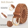 WHIPPY Women Braided Belt Skinny Casual Soft Faux Leather Woven