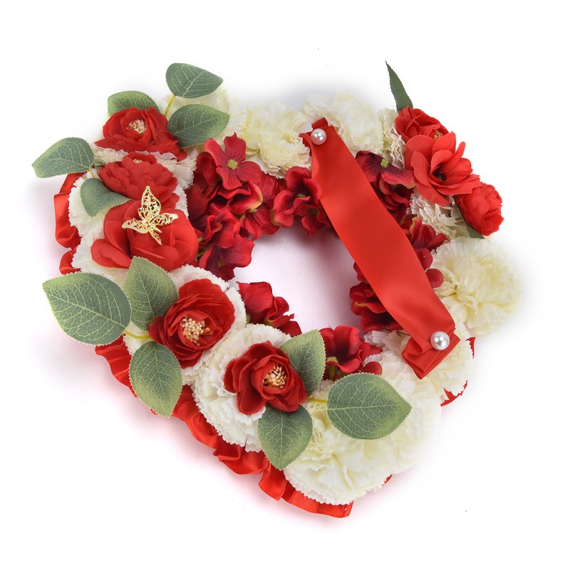 Artificial Heart Shaped Wreaths Wedding Wreaths Fake Flowers Decoration for