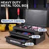 WORKPRO 15 Inch Metal Tool Box with 2 Drawers &