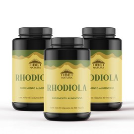 Rhodiola Rosea - 3PACK - 60 Cápsulas 500 mg c/u - Suplemento Alimenticio -Sin Azúcar - Hongos Adaptógenos - 100% Natural - Energía y Enfoque - Tomar 1