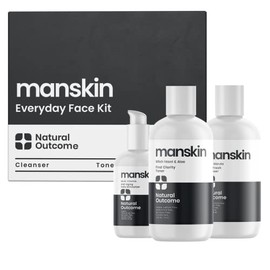Natural Outcome Kit Cuidado Piel Hombre Facial Régimen Diario Antienvejecimiento Pasos Incluye Limpiador Rejuvenecedor Tóner Equilibrado Hidratante