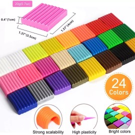 Kit De Arcilla Para Modelar Secado Al Aire, 24 Colores