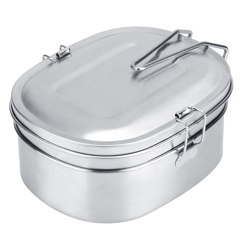 Double Layer Stainless Steel Lunch Box Bento Food Container Outdoor