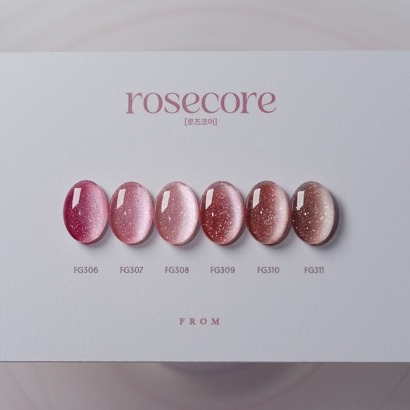 From the Nail Rose Core 6 Piece Set Glitter Magnet