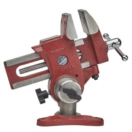 Ultimate Versatile Work Bench Vise - Table Vise with 2 Axes of Rotation - 4.5” Max Jaw Opening Table Vice Clamp with Offset Arm and Vertical Mount for Woodworkers or Metal Shops by Kings County Tools