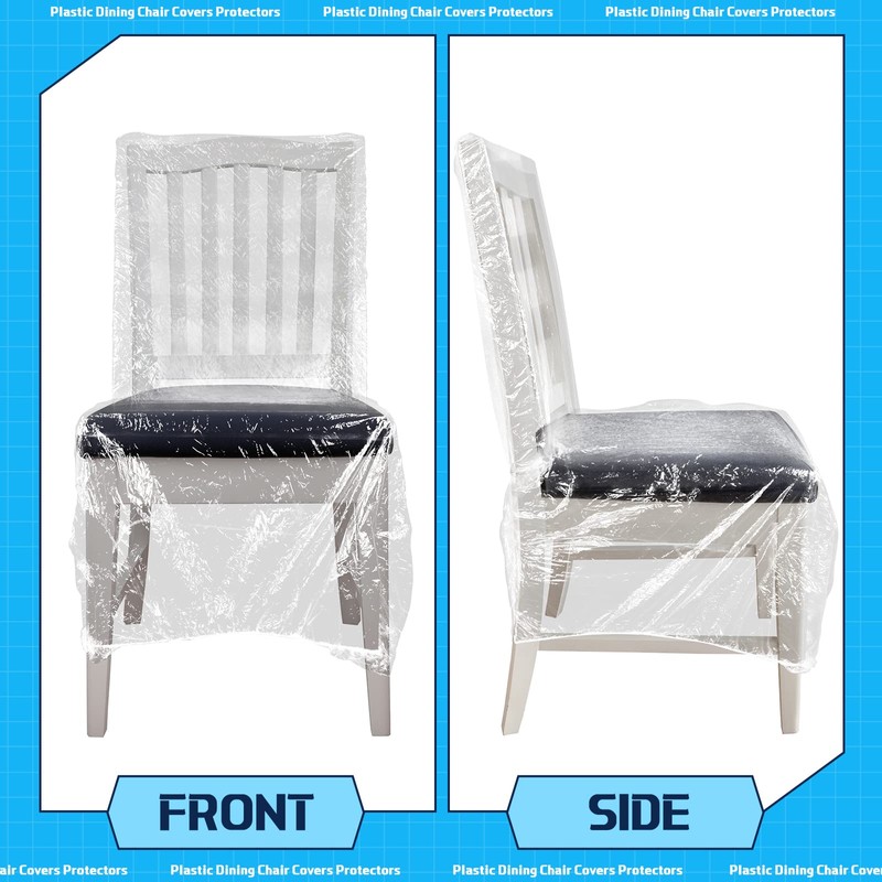 Remagr 8 Pcs Plastic Dining Chair Covers Protectors Clear Protector
