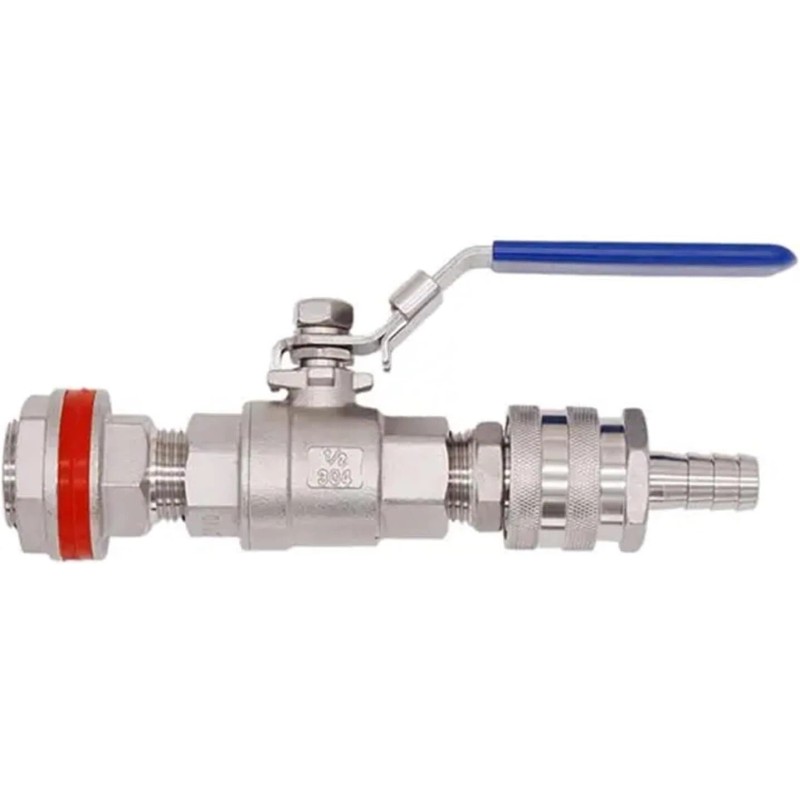HBYOB Homebrewing Weldless Ball Valve Kit Quick Disconnects 304 Stainless