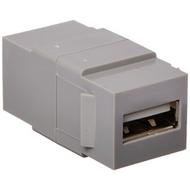 Leviton 40835-G QuickPort USB Connector, Feed-Through, Grey