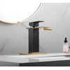 Black Bathroom Faucet Gold Waterfall One Handle 1-3 Hole Lavatory