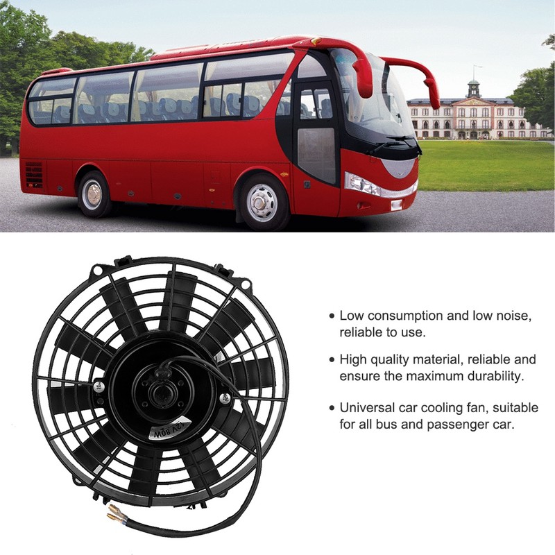 12V 80W 9inch Universal Car Curved Blade Air Conditioner Condenser