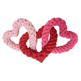 Midlee Interlocking Heart Rope Valentine Dog Toy