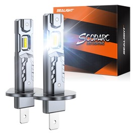SEALIGHT H1 Fog Bulb, 30000LM High Power, 6500K Cool White with 14000RPM Cooling Fan, 1:1 Mini Size for H1 Fog Light, Plug - N - Play, Pack of 2