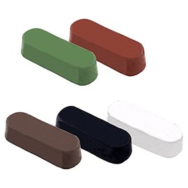 Tanstic 5Pcs Polishing Compound Kit, Buffing, Polishing and Cutting Compound Includes Black Emery, Brown Tripoli, White Diamond, Red Rouge, General Green