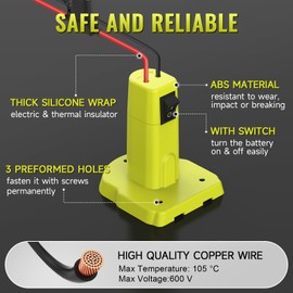 Step Down Converter 18V to 12V Compatible with Ryobi 18V Battery, DC Voltage Regulator 12V 15A 180W Buck Converter, Step Down Converter Adapter with Switch, 30A Fuse & Wire Terminal