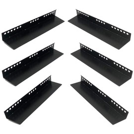 Aeons Rack Mount Supporting Server Shelf Rails L-Shape 11-inch depth for 18" Rack Cabinet, 3-Pair (6 pcs) Black