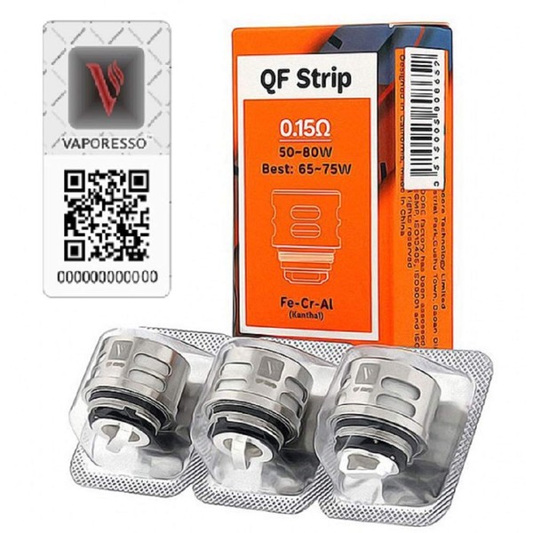 Vaporesso QF Strip 0,15-Ohm Spulen für Skrr, Cascade Verdampfer(50-80 Watt)