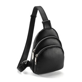 Small Crossbody Sling Bag Faux Leather Fanny Packs Purses Shoulder Chest Bag for Women Teen Girls