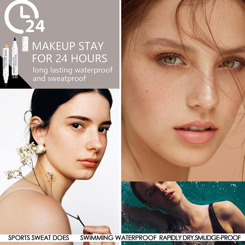 Freckle Pen Freckle Tint Set, 2 Colors Fake Freckles Makeup