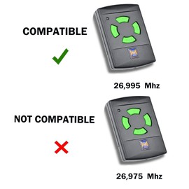 26.995 MHz Garage Door Opener for Handheld Transmitter, Garage Door Remote Control Compatible with 26 MHz 26.9 MHz Hormann HSM2 HSM4 HS1 HS2 HS4 HSE2 HSZ1 HSZ2 HSP4 Pack of 2