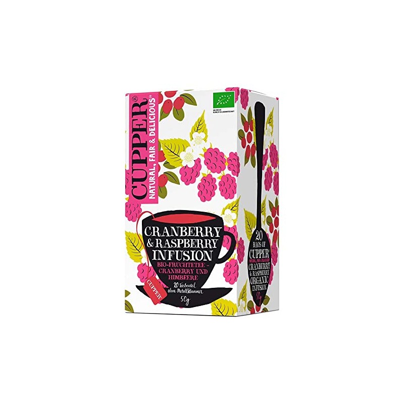 Cupper Fruit Tea Cranberry & Raspberry Infusion, Cranberry & Raspberry,