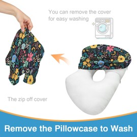 Ear Piercing Pillow for Side Sleepers with Washable Cover Pillows with Holes for Ear Pain,Donut Pillow for Adults CNH Ear Pain Relief Pressure Sores Ear Pillow with Hole in Center