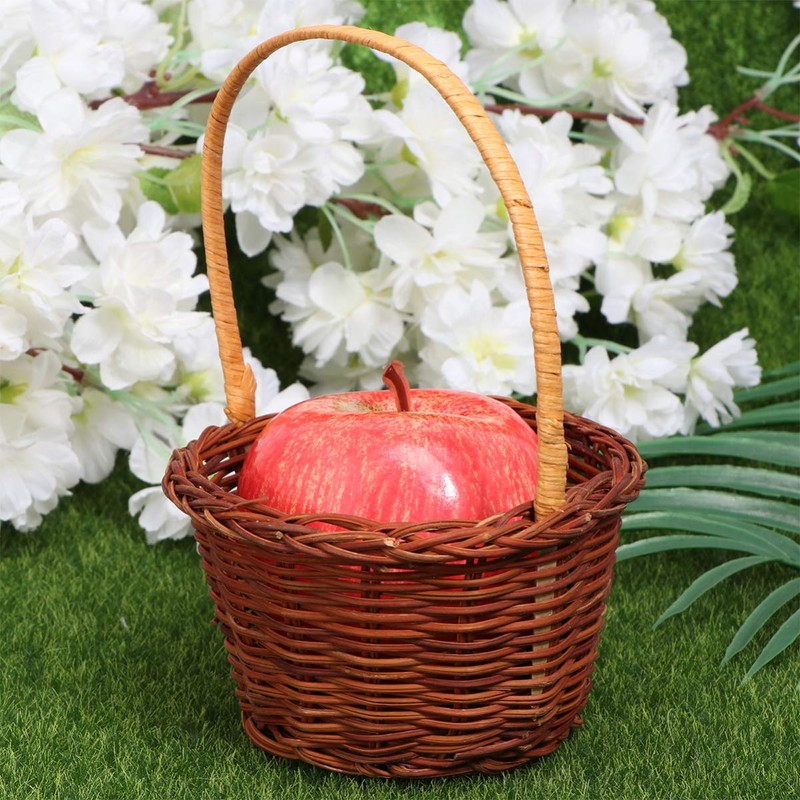 1PC rattan basket small basket with handle mini easter basket