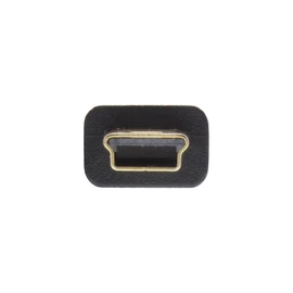 InLine 31810F USB 2.0 Flachkabel, USB A Stecker an Mini-B Stecker (5pol.), schwarz, 1m