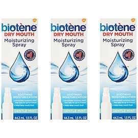Biotene Gentle Mint Moisturizing Mouth Spray, Sugar-Free, for Dry Mouth and Fresh Breath, 1.5 Fl Oz (Pack of 3)