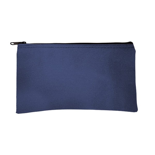 14 oz Navy Blue Canvas Zipper Bag - 10.5 x