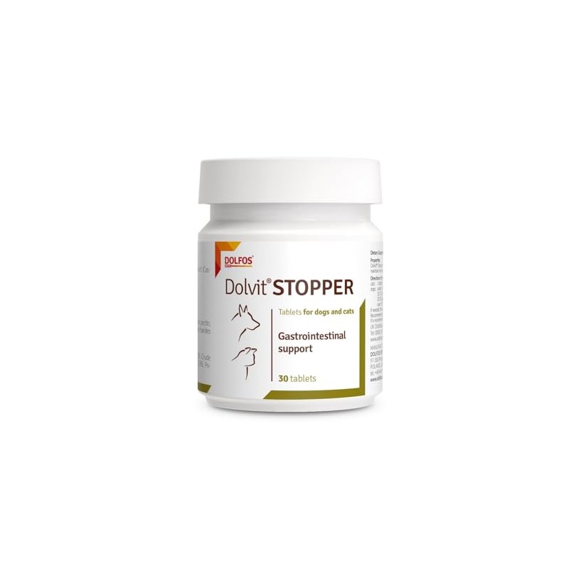 Dolvit Stopper 30 tablets Gastrointestinal Support for Cats Dogs