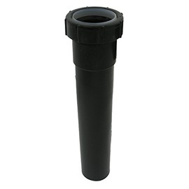 LASCO 03-4323A ABS Plastic Tubular Slip Joint Extension with Nut and Washer, 1-1/2" x 8", Black