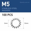 BOUMVID Pack of 100 M5 Tooth Washers Locking Washers, Serrated