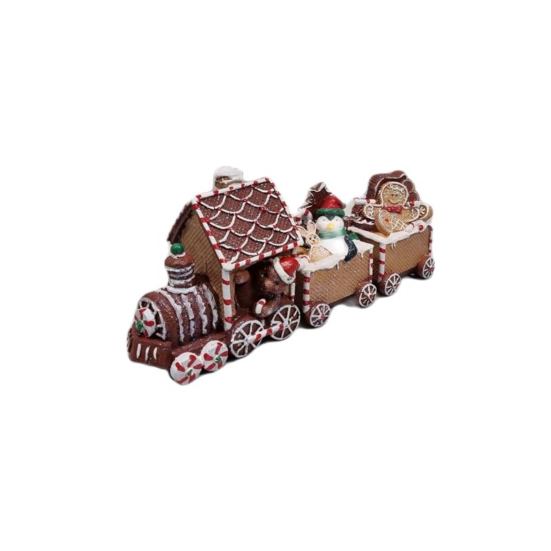 Fachhandel Plus Decorative Figurine Christmas Train Gingerbread Look Christmas Classic