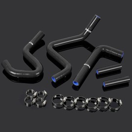 Gplus Silicone Radiator Coolant Hose Clamps Kit Compatible With Kawasaki KX250 KX 250 1994-2002 Blck
