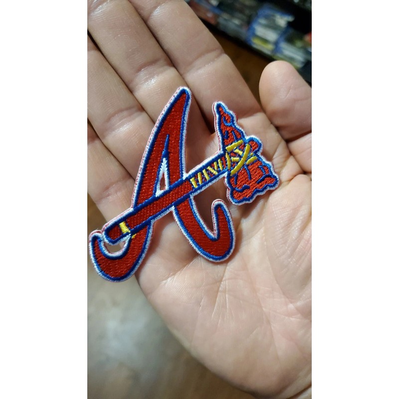 Atlanta Braves Patch. Tomahawk Design. Embroidered. Iron On Backing 3"x3"